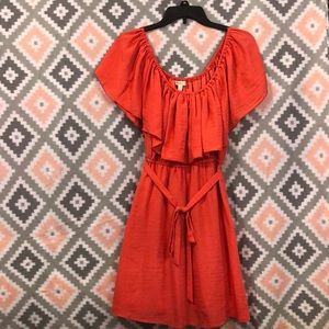 Coral off the shoulder love Fire dress